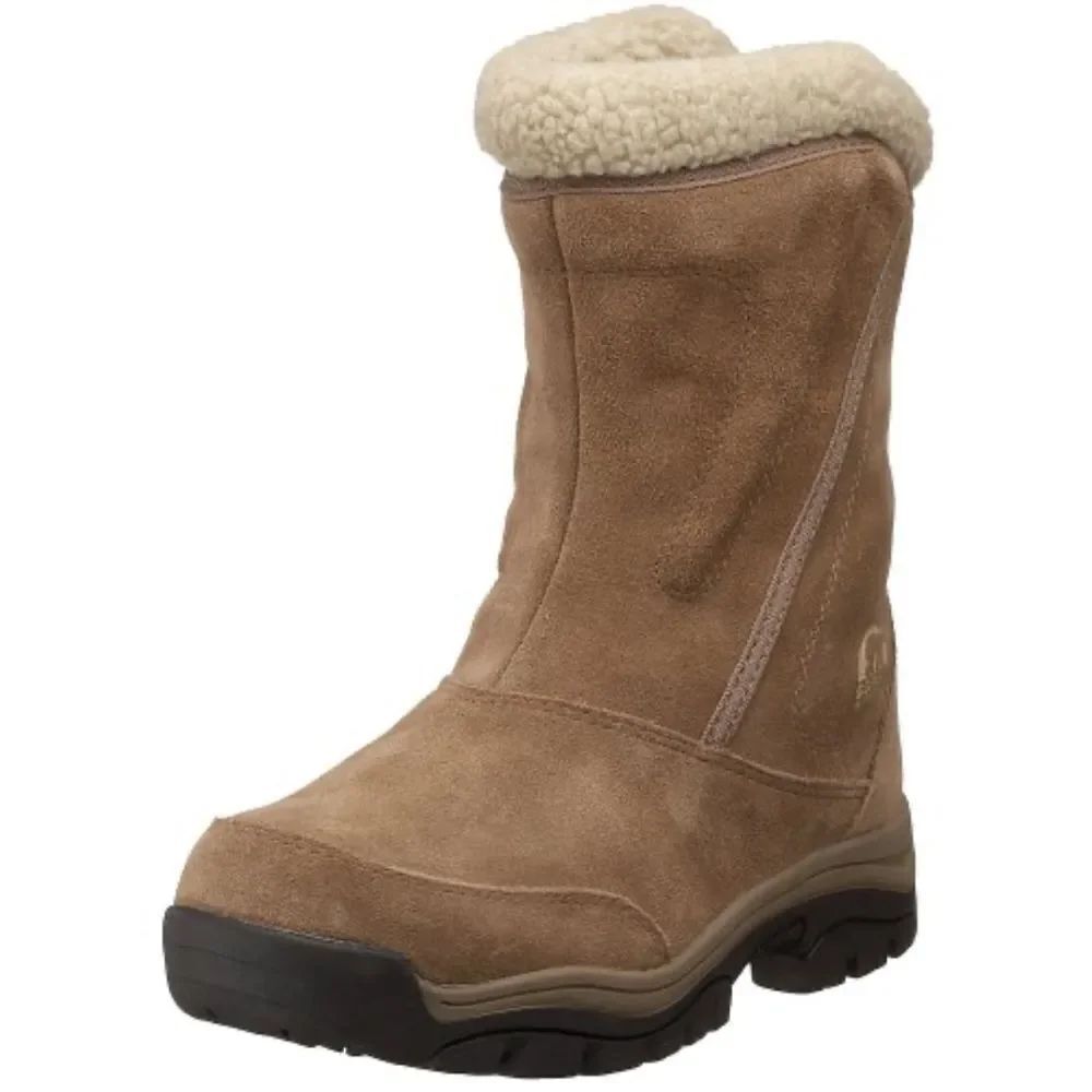 Sorel Waterfall Sherpa fleece lined tan suede winter snow boots size 6.5